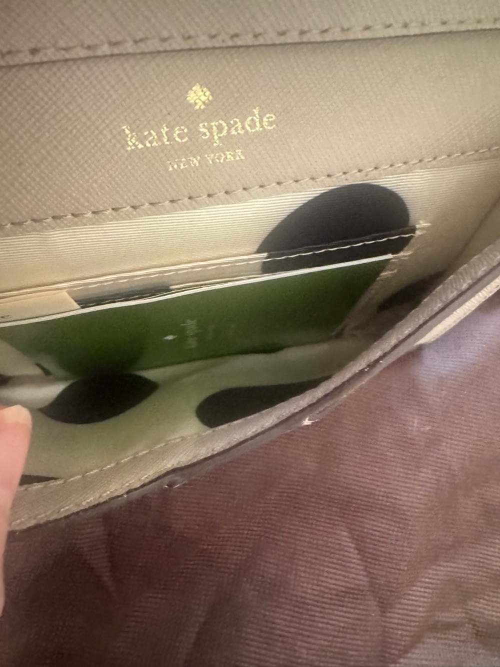 kate spade beige leather envelope crossbody with gold chain - Picture 6 of 6